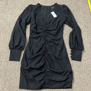 NWT FiveSeventyFive Women Black  Casual Dress XS - $395 D1604-03-BLK